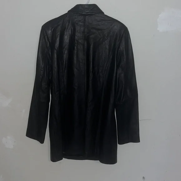 KASPER Men's Premium 3/4 Length Black Leather Coat - Picture 3 of 8